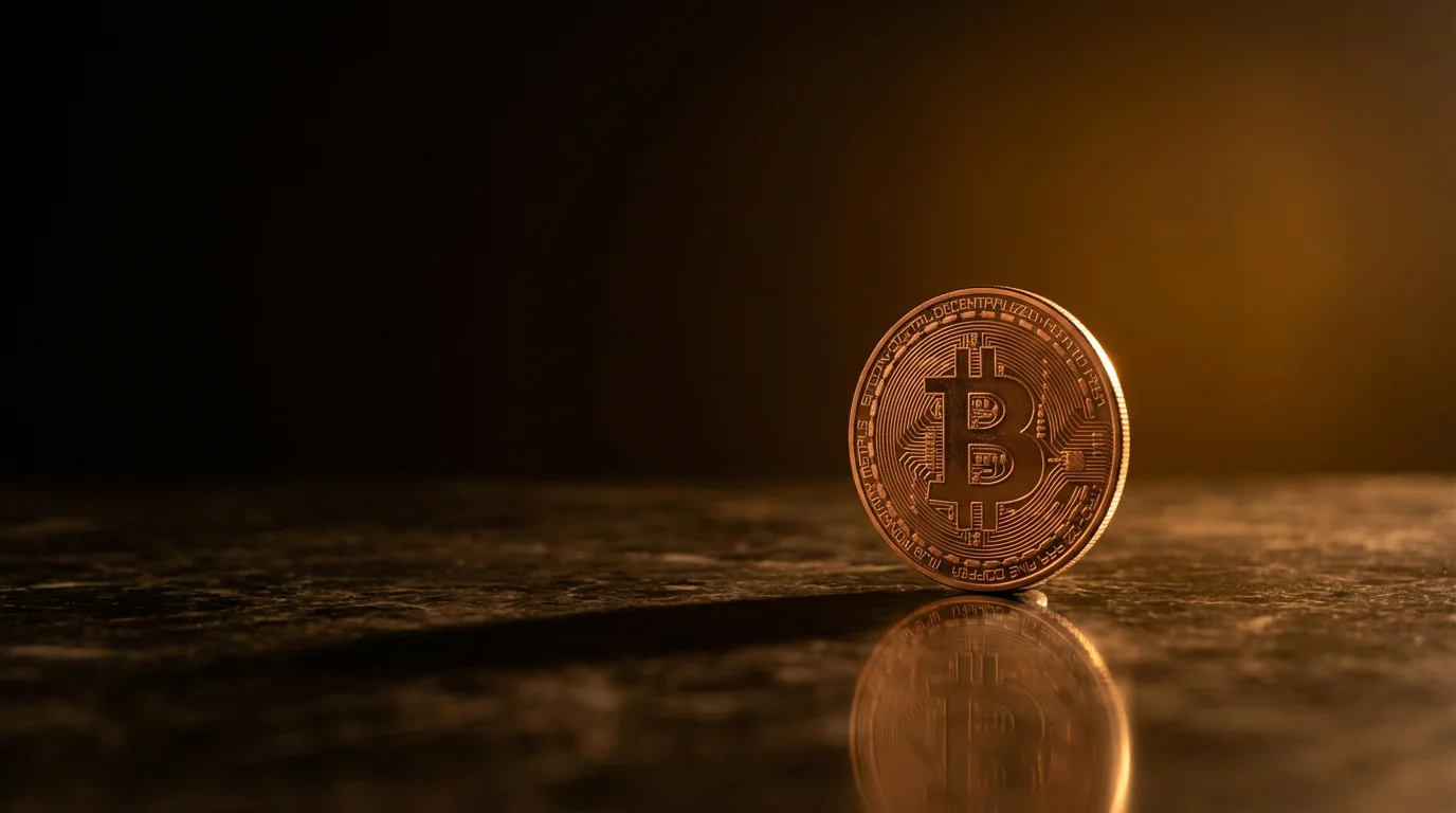 Best Bitcoin casinos without KYC for UK players — BTC coin on dark surface with warm lighting