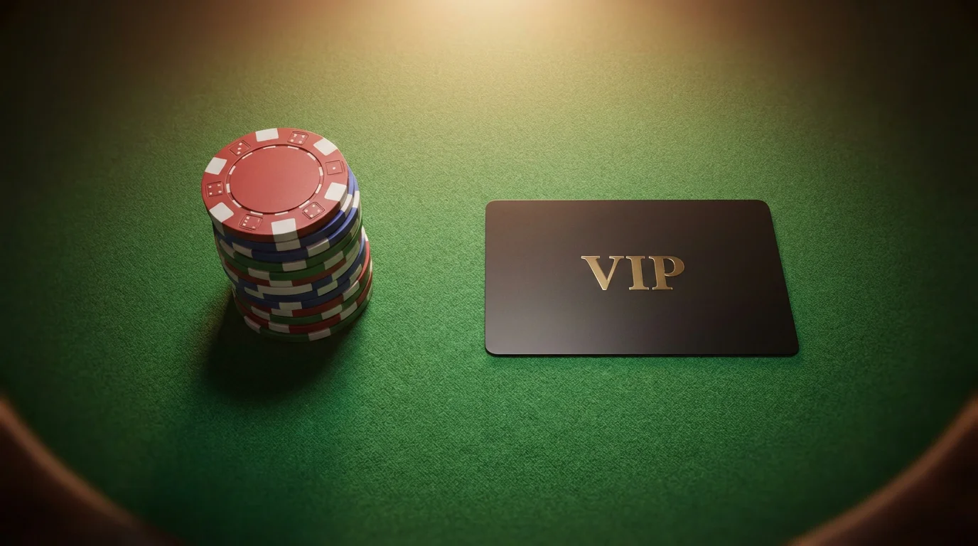 Cashback and rakeback rewards at crypto casinos with stacked casino chips and a loyalty card
