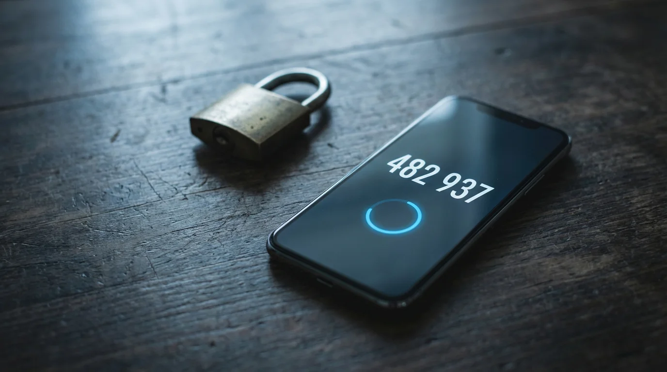 Two-factor authentication setup on smartphone with security lock icon for anonymous casino account